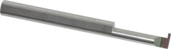 Accupro - 0.0305" Groove Width, 0.187" Min Hole Diam, 5/8" Max Hole Depth, Retaining Ring Grooving Tool - 0.05" Projection, 1-3/8" Shank Length, 2" OAL, Solid Carbide, Bright Finish - Exact Industrial Supply