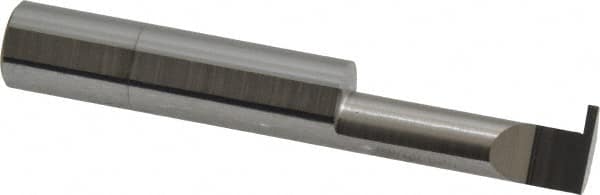 Accupro - 0.047" Groove Width, 3/8" Min Hole Diam, 1" Max Hole Depth, Retaining Ring Grooving Tool - 0.11" Projection, 1-1/5" Shank Length, 2-1/2" OAL, Solid Carbide, Bright Finish - Exact Industrial Supply