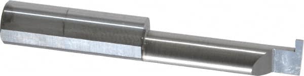 Accupro - 0.063" Groove Width, 3/8" Min Hole Diam, 1-1/4" Max Hole Depth, Retaining Ring Grooving Tool - 0.11" Projection, 1-1/4" Shank Length, 2-1/2" OAL, Solid Carbide, Bright Finish - Exact Industrial Supply