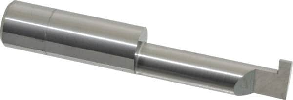 Accupro - 0.126" Groove Width, 1/2" Min Hole Diam, 1-1/2" Max Hole Depth, Retaining Ring Grooving Tool - 0.16" Projection, 1-1/2" Shank Length, 3" OAL, Solid Carbide, Bright Finish - Exact Industrial Supply