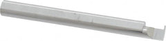 Accupro - 0.0255" Groove Width, 1/4" Min Hole Diam, 1/4" Max Hole Depth, Full Radius Grooving Tool - 0.06" Projection, 2-1/4" Shank Length, 2-1/2" OAL, 0.0128" Radius, Solid Carbide, Bright Finish - Exact Industrial Supply