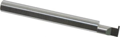 Accupro - 0.0305" Groove Width, 1/4" Min Hole Diam, 3/8" Max Hole Depth, Full Radius Grooving Tool - 0.06" Projection, 2-1/8" Shank Length, 2-1/2" OAL, 0.0153" Radius, Solid Carbide, Bright Finish - Exact Industrial Supply