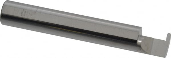 Accupro - 0.056" Groove Width, 3/8" Min Hole Diam, 3/8" Max Hole Depth, Full Radius Grooving Tool - 0.11" Projection, 2-1/8" Shank Length, 2-1/2" OAL, 0.028" Radius, Solid Carbide, Bright Finish - Exact Industrial Supply