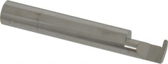 Accupro - 0.063" Groove Width, 3/8" Min Hole Diam, 1/2" Max Hole Depth, Full Radius Grooving Tool - 0.11" Projection, 2" Shank Length, 2-1/2" OAL, 0.0315" Radius, Solid Carbide, Bright Finish - Exact Industrial Supply