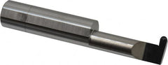 Accupro - 0.126" Groove Width, 1/2" Min Hole Diam, 1-1/4" Max Hole Depth, Full Radius Grooving Tool - 0.16" Projection, 2" Shank Length, 3" OAL, 0.063" Radius, Solid Carbide, Bright Finish - Exact Industrial Supply