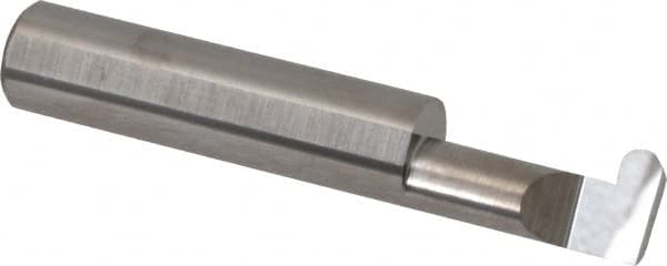 Accupro - 0.188" Groove Width, 1/2" Min Hole Diam, 1" Max Hole Depth, Full Radius Grooving Tool - 0.16" Projection, 1-3/4" Shank Length, 3" OAL, 0.094" Radius, Solid Carbide, Bright Finish - Exact Industrial Supply