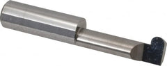 Accupro - 0.251" Groove Width, 1/2" Min Hole Diam, 1-1/2" Max Hole Depth, Full Radius Grooving Tool - 0.16" Projection, 1-1/2" Shank Length, 3" OAL, 0.1255" Radius, Solid Carbide, Bright Finish - Exact Industrial Supply