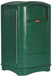 Rubbermaid - 50 Gal Green Rectangle Trash Can - Polyethylene, 42-1/8" High x 24-3/4" Long x 25-1/4" Wide - Benchmark Tooling