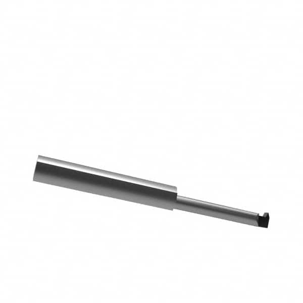 Accupro - 1" Cutting Depth, 10 to 32 TPI, 0.32" Diam, Internal Thread, Solid Carbide, Single Point Threading Tool - Bright Finish, 2-1/2" OAL, 3/8" Shank Diam, 0.075" Projection from Edge, 60° Profile Angle - Exact Industrial Supply