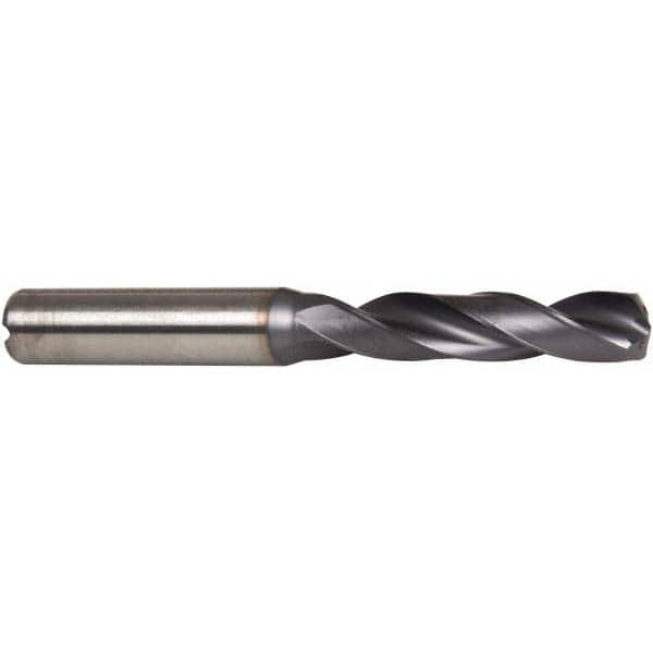 Screw Machine Length Drill Bit: 0.4062″ Dia, 140 °, Solid Carbide Multilayer TiAlN Finish, Right Hand Cut, Spiral Flute, Straight-Cylindrical Shank, Series B976