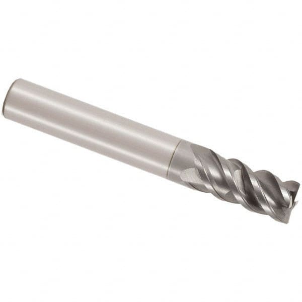 Seco - 1/2", 4 Flute, Single End, Solid Carbide, Corner Chamfer End Mill - 3-1/2" OAL, 48° Helix, Right Hand Flute, 1" LOC, Right Hand Cut - Benchmark Tooling