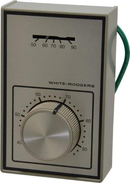 White-Rodgers - 40 to 90°F, 1 Heat, 1 Cool, Light-Duty Line Voltage Thermostat - 120 to 277 Volts, SPDT Switch - Benchmark Tooling