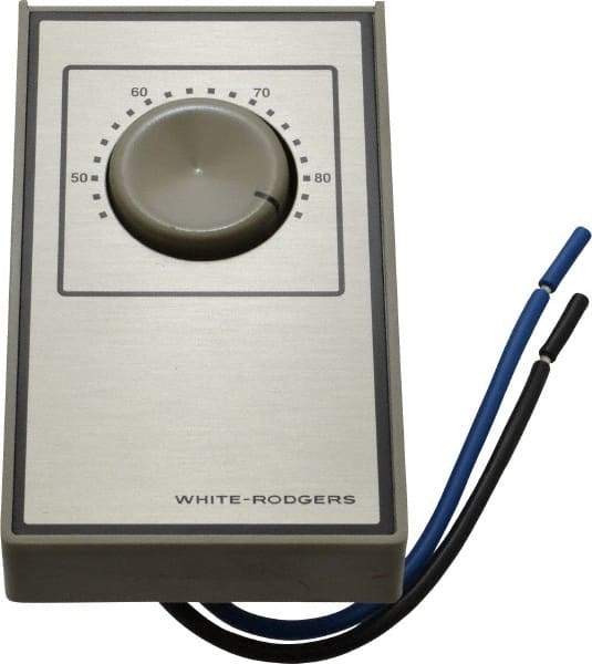 White-Rodgers - 40 to 85°F, Heat Only, Line Voltage Wall Thermostat - 120 to 277 Volts, SPST Switch - Benchmark Tooling