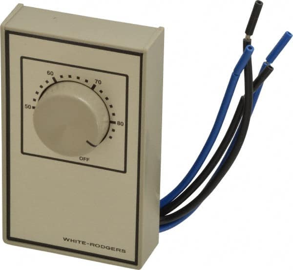 White-Rodgers - 40 to 85°F, Heat Only, Line Voltage Wall Thermostat - 120 to 277 Volts, DPST Switch - Benchmark Tooling