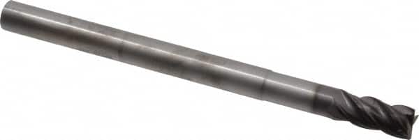 SGS - 7/16", 4 Flute, Single End, Solid Carbide, 0.02" Corner Radius End Mill - 6" OAL, Right Hand Flute, 1" LOC, Right Hand Cut, 2" Extended Reach - Benchmark Tooling