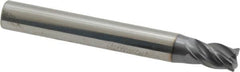 SGS - 7/32", 4 Flute, Single End, Solid Carbide, 0.0150 - 0.0200" Corner Radius End Mill - 2" OAL, Right Hand Flute, 3/8" LOC, Right Hand Cut - Benchmark Tooling