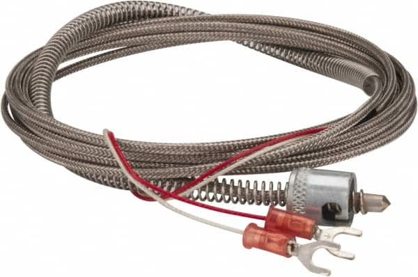 Thermo Electric - 32 to 900°F, J Universal Temp, Thermocouple Probe - 9-1/2 Ft. Cable Length, Stripped Ends with Spade Lugs, 1/4 Inch Probe Sheath Length, 1 Sec Response Time - Benchmark Tooling