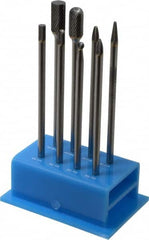 SGS Pro - 8 Piece, 1/4" Shank Burr Set - Tungsten Carbide, Multiple Head Shape - Benchmark Tooling