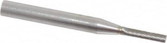 SGS Pro - 1/8" Cut Diam, 1/4" Shank Diam, Cylinder Head Single Cut Burr - Carbide, Flat End, 5/8" LOC, 2" OAL - Benchmark Tooling