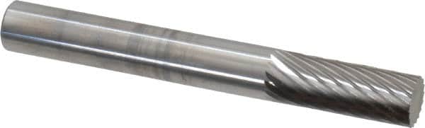 SGS Pro - 1/4" Cut Diam, 1/4" Shank Diam, Cylinder Head Single Cut Burr - Carbide, Flat End, 5/8" LOC - Benchmark Tooling