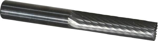 SGS Pro - 1/4" Cut Diam, 1/4" Shank Diam, Cylinder with End Cut Head Single Cut Burr - Carbide, End Cut End, 1" LOC - Benchmark Tooling