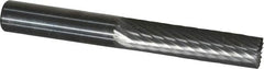 SGS Pro - 1/4" Cut Diam, 1/4" Shank Diam, Cylinder with End Cut Head Single Cut Burr - Carbide, End Cut End, 1" LOC - Benchmark Tooling