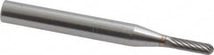 SGS Pro - 1/8" Cut Diam, 1/4" Shank Diam, Cylinder with Radius Head Single Cut Burr - Carbide, Radius End, 1/2" LOC - Benchmark Tooling