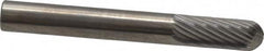 SGS Pro - 1/4" Cut Diam, 1/4" Shank Diam, Cylinder with Radius Head Single Cut Burr - Carbide, Radius End, 5/8" LOC, 2" OAL - Benchmark Tooling