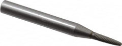 SGS Pro - 1/8" Cut Diam, 1/4" Shank Diam, Tree Head Single Cut Burr - Carbide, Radius End, 1/2" LOC - Benchmark Tooling