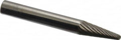 SGS Pro - 1/4" Cut Diam, 1/4" Shank Diam, Taper Head Single Cut Burr - Carbide, Radius End, 5/8" LOC - Benchmark Tooling