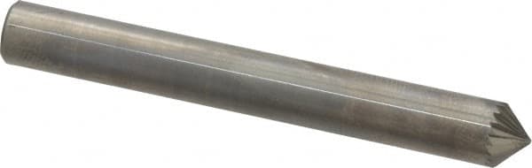 SGS Pro - 1/4" Cut Diam, 1/4" Shank Diam, Cone Head Single Cut Burr - Carbide, Point End, 1/8" LOC, 2" OAL - Benchmark Tooling