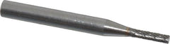 SGS Pro - 1/8" Cut Diam, 1/4" Shank Diam, Cylinder Head Double Cut Burr - Carbide, Flat End, 1/2" LOC - Benchmark Tooling