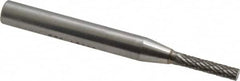 SGS Pro - 1/8" Cut Diam, 1/4" Shank Diam, Cylinder Head Double Cut Burr - Carbide, Flat End, 5/8" LOC, 2" OAL - Benchmark Tooling