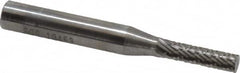 SGS Pro - 5/32" Cut Diam, 1/4" Shank Diam, Cylinder Head Double Cut Burr - Carbide, Flat End, 5/8" LOC - Benchmark Tooling