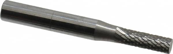 SGS Pro - 3/16" Cut Diam, 1/4" Shank Diam, Cylinder Head Double Cut Burr - Carbide, Flat End, 5/8" LOC, 2" OAL - Benchmark Tooling
