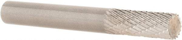 SGS Pro - 1/4" Cut Diam, 1/4" Shank Diam, Cylinder Head Double Cut Burr - Carbide, Flat End, 5/8" LOC, 2" OAL - Benchmark Tooling