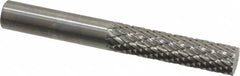 SGS Pro - 1/4" Cut Diam, 1/4" Shank Diam, Cylinder Head Double Cut Burr - Carbide, Flat End, 1" LOC, 2" OAL - Benchmark Tooling