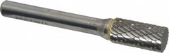 SGS Pro - 3/8" Cut Diam, 1/4" Shank Diam, Cylinder Head Double Cut Burr - Carbide, Flat End, 3/4" LOC, 2-1/2" OAL - Benchmark Tooling