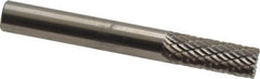 SGS Pro - 1/4" Cut Diam, 1/4" Shank Diam, Cylinder with End Cut Head Double Cut Burr - Carbide, End Cut End, 5/8" LOC, 2" OAL - Benchmark Tooling