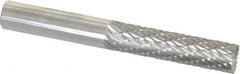 SGS Pro - 1/4" Cut Diam, 1/4" Shank Diam, Cylinder with End Cut Head Double Cut Burr - Carbide, End Cut End, 1" LOC - Benchmark Tooling