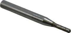 SGS Pro - 1/8" Cut Diam, 1/4" Shank Diam, Cylinder with Radius Head Double Cut Burr - Carbide, Radius End, 1/2" LOC - Benchmark Tooling