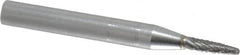 SGS Pro - 1/8" Cut Diam, 1/4" Shank Diam, Tree with Radius Head Double Cut Burr - Carbide, Radius End, 1/2" LOC - Benchmark Tooling