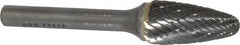 SGS Pro - 1/2" Cut Diam, 1/4" Shank Diam, Tree with Radius Head Double Cut Burr - Carbide, Radius End, 1" LOC - Benchmark Tooling