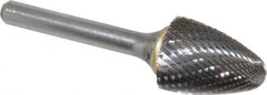 SGS Pro - 3/4" Cut Diam, 1/4" Shank Diam, Tree with Radius Head Double Cut Burr - Carbide, Radius End, 1" LOC - Benchmark Tooling