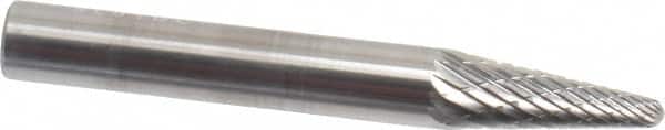 SGS Pro - 1/4" Cut Diam, 1/4" Shank Diam, Taper Head Double Cut Burr - Carbide, Radius End, 5/8" LOC - Benchmark Tooling