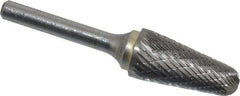 SGS Pro - 5/8" Cut Diam, 1/4" Shank Diam, Taper Head Double Cut Burr - Carbide, Radius End, 1-3/16" LOC - Benchmark Tooling