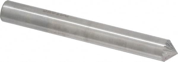 SGS Pro - 1/4" Cut Diam, 1/4" Shank Diam, Cone Head Double Cut Burr - Carbide, Point End, 1/8" LOC, 2" OAL - Benchmark Tooling