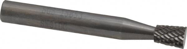 SGS Pro - 1/4" Cut Diam, 1/4" Shank Diam, Inverted Cone Head Double Cut Burr - Carbide, Flat End, 5/16" LOC - Benchmark Tooling