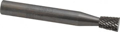 SGS Pro - 1/4" Cut Diam, 1/4" Shank Diam, Inverted Cone Head Double Cut Burr - Carbide, Flat End, 5/16" LOC - Benchmark Tooling