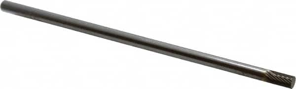 SGS Pro - 1/4" Cut Diam, 1/4" Shank Diam, Cylinder Head Single Cut Burr - Carbide, Flat End, 1/2" LOC - Benchmark Tooling